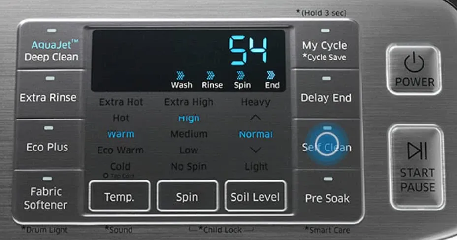 ارورها و خطاهای ماشین لباسشویی سامسونگ